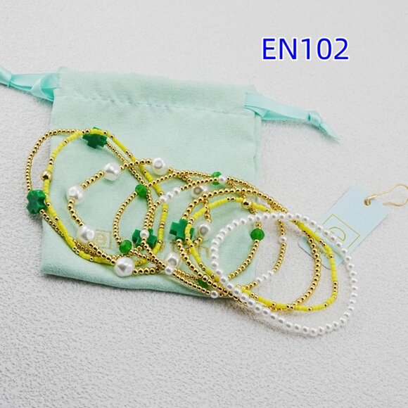 Enewton Green Cross & Gold Bead Bracelet - Picture 2 of 7